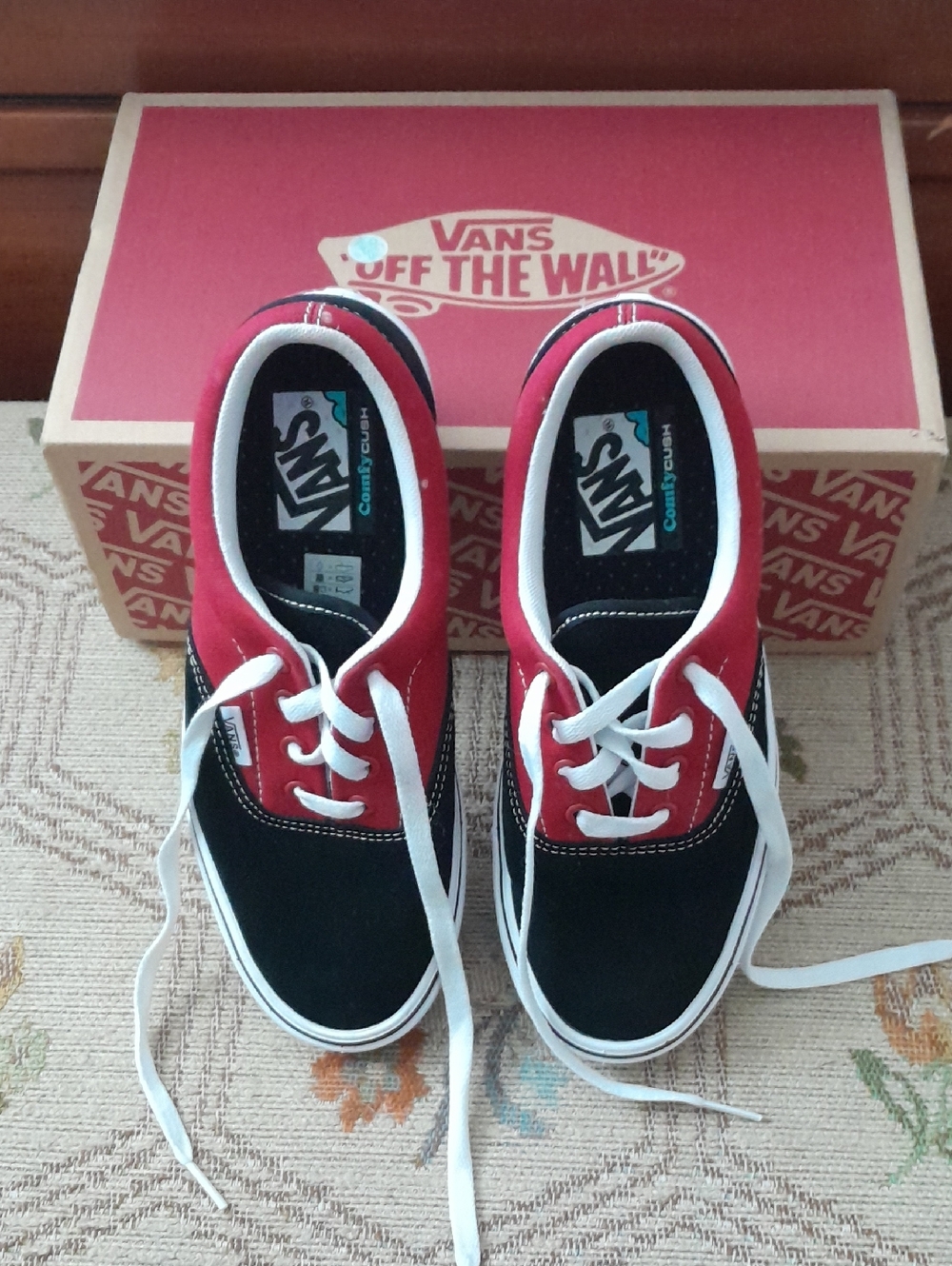 Vans Two-Tone Lace-Up Sneakers in Black & Red